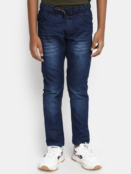 solid blue washed slim fit jeans - 20156141 - Very Small Image - 1