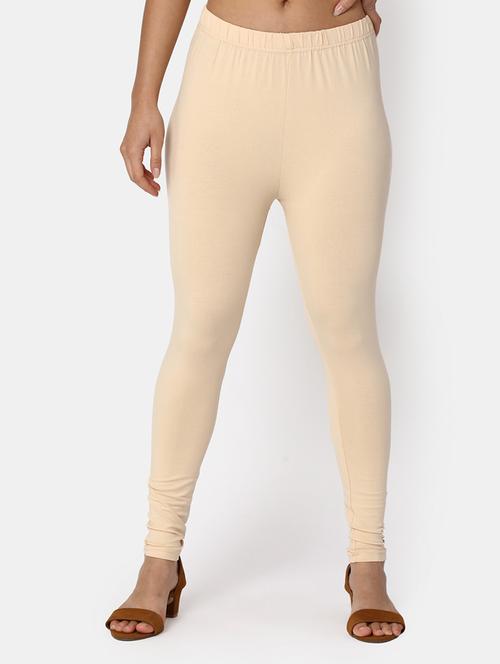 beige solid full length legging - 20158252 - Very Small Image - 1