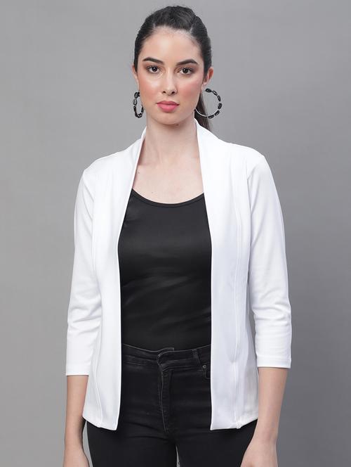 White Cotton Blend Shrug - 20159479 - Very Small Image - 1
