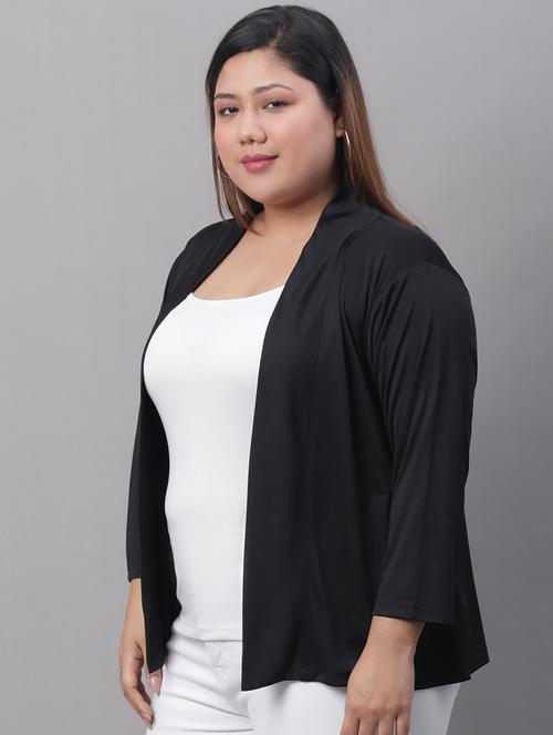 black cotton blend shrug - 20159492 - Very Small Image - 1