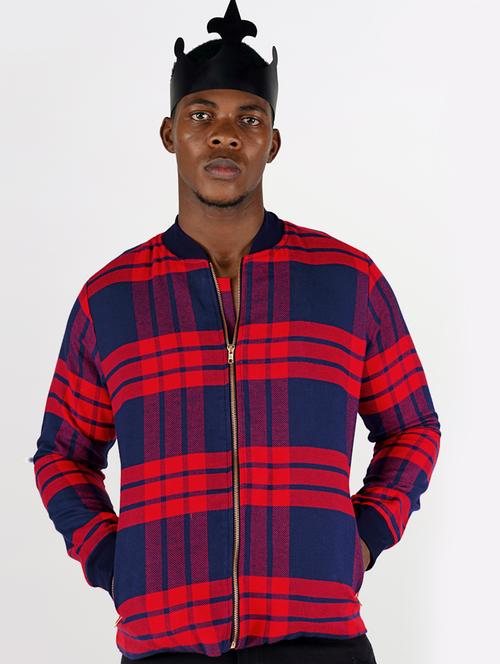 red cotton casual jacket - 20160459 - Very Small Image - 1