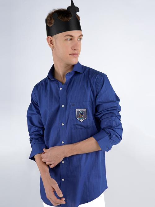 blue cotton casual shirt - 20160951 - Very Small Image - 1