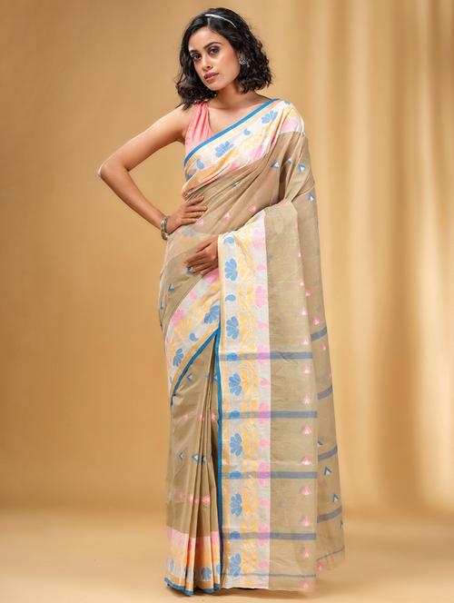 women's self design beige colored saree - 20163614 - Very Small Image - 1