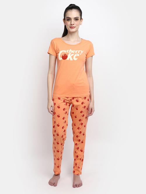 women printed cotton pyjama nightwear set - 20163894 - Very Small Image - 1