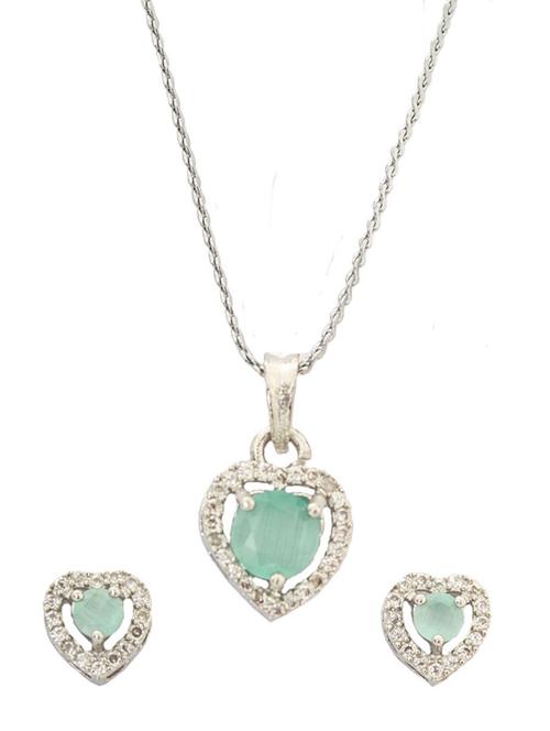 silver plated pendants and earring set - 20164188 - Very Small Image - 1