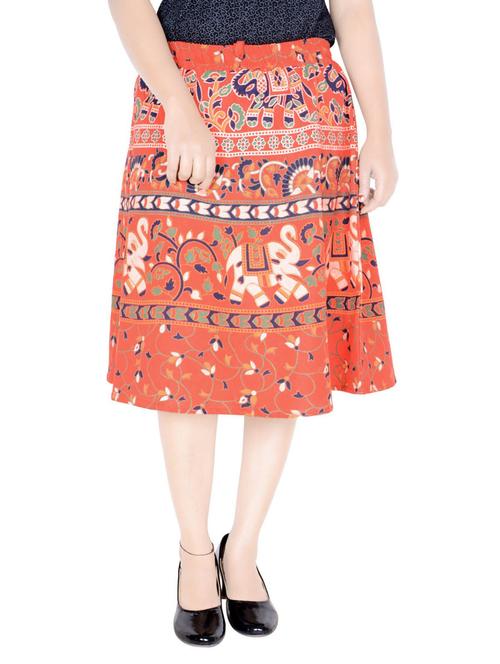 women printed cotton flared skirt - 20164740 - Very Small Image - 1