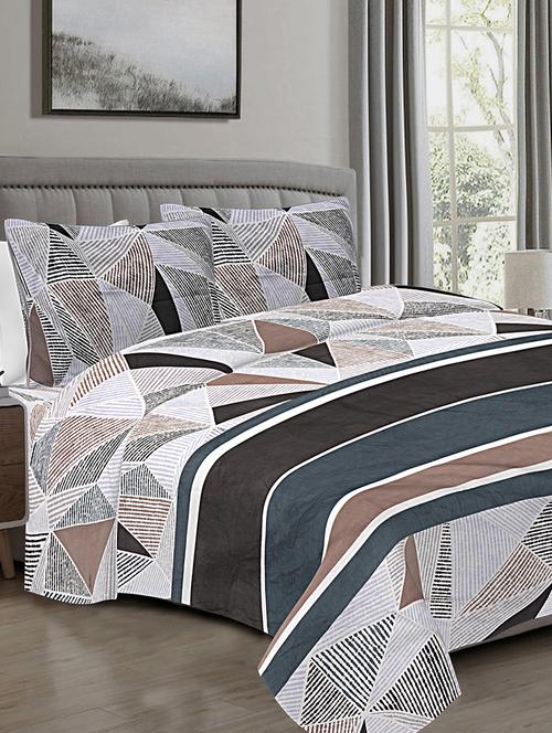 printed double bedsheet with 2 pillow covers - 20165165 - Very Small Image - 1