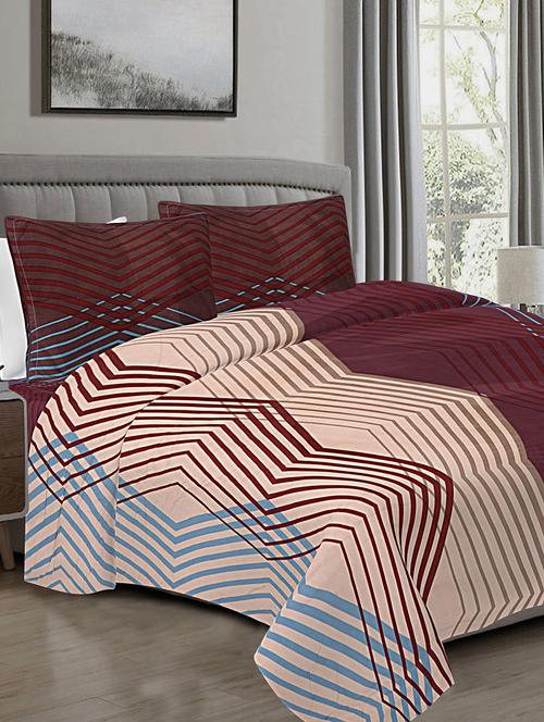 printed double bedsheet with 2 pillow covers - 20165170 - Very Small Image - 1