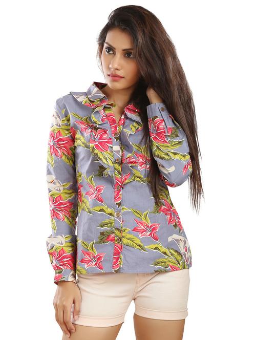 women printed regular shirt - 20166113 - Very Small Image - 1