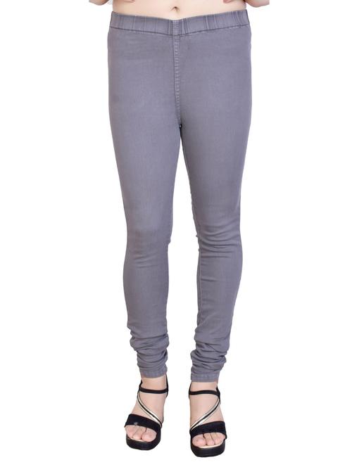 grey solid mid rise full length jegging - 20166620 - Very Small Image - 1