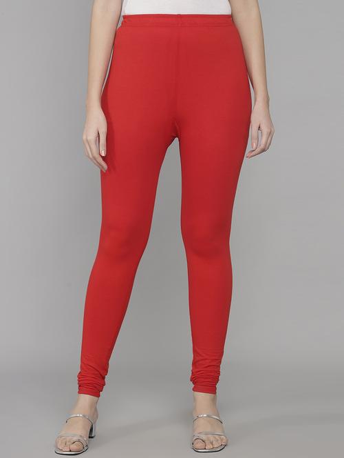 red cotton blend leggings - 20166647 - Very Small Image - 1