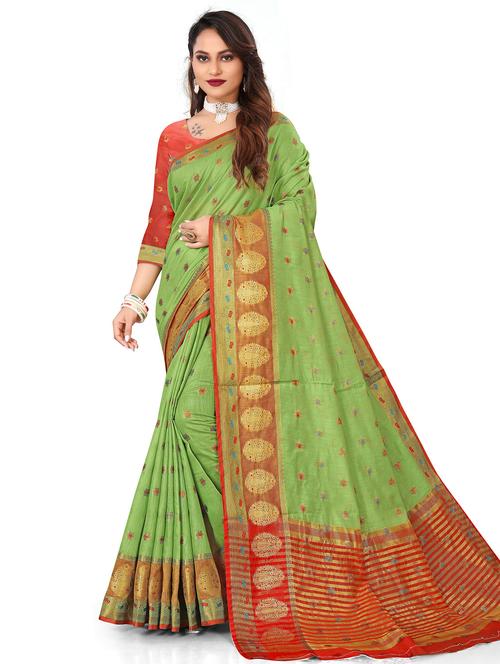 self design saree with blouse - 20169144 - Very Small Image - 1