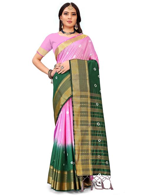 women's self design pink colored saree - 20169818 - Very Small Image - 1
