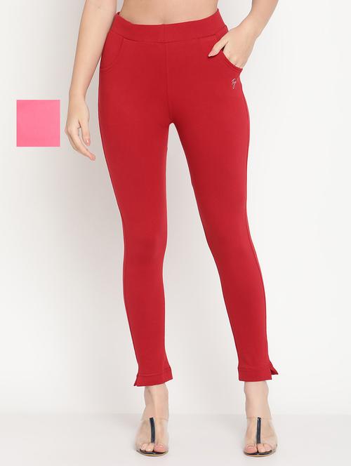 pack of 2 multi colored ankle length legging - 20171666 - Very Small Image - 1