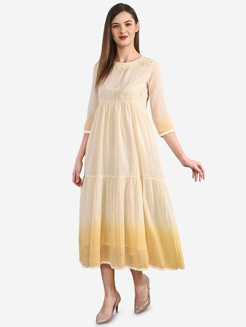 embroidered tiered ethnic dress - 20172538 - Very Small Image - 1