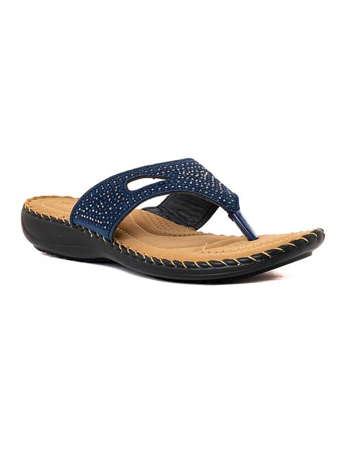 blue leatherette slip on sandals - 20172863 - Very Small Image - 1