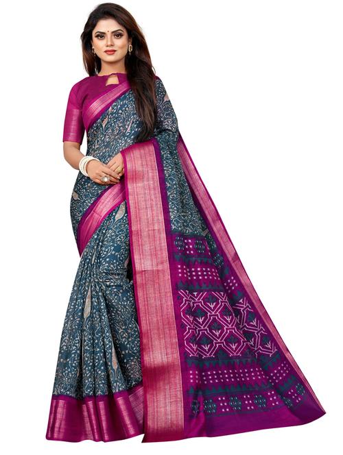 pink cotton blend saree - 20173153 - Very Small Image - 1