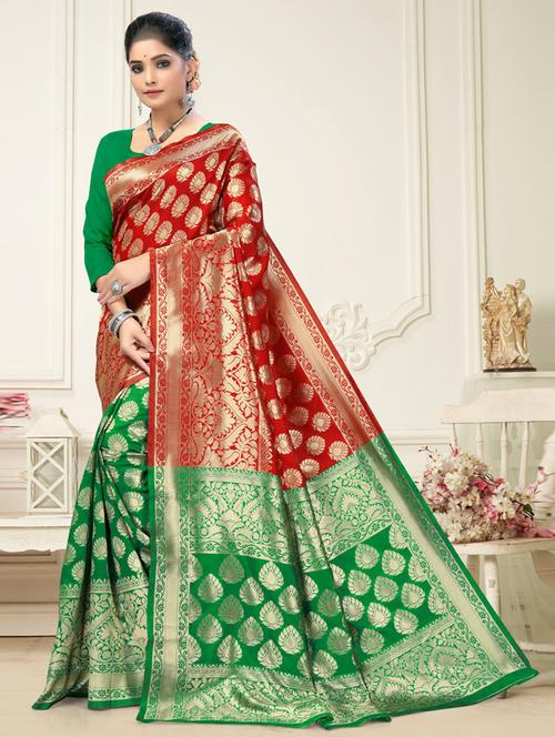 women's banarasi saree with blouse - 20173205 - Very Small Image - 1