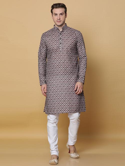 digital printed cotton kurta pyjama - 20174034 - Very Small Image - 1