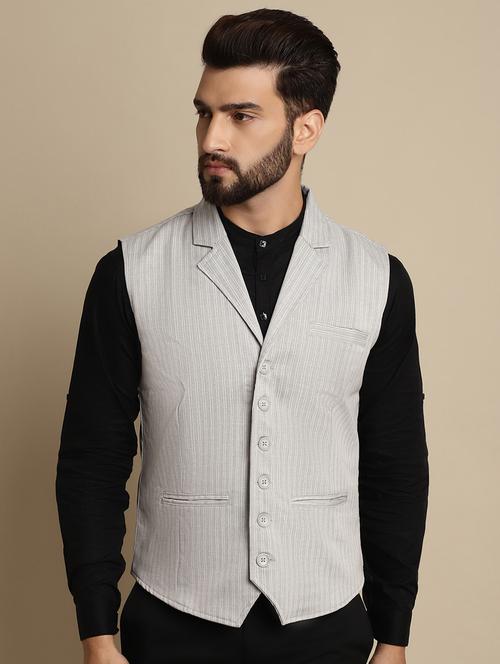 striped slim fit classic waistcoat - 20174070 - Very Small Image - 1