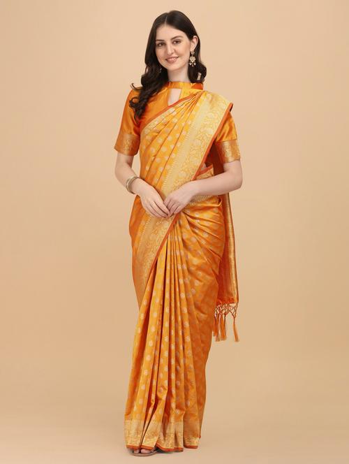 women's banarasi saree with blouse - 20175487 - Very Small Image - 1
