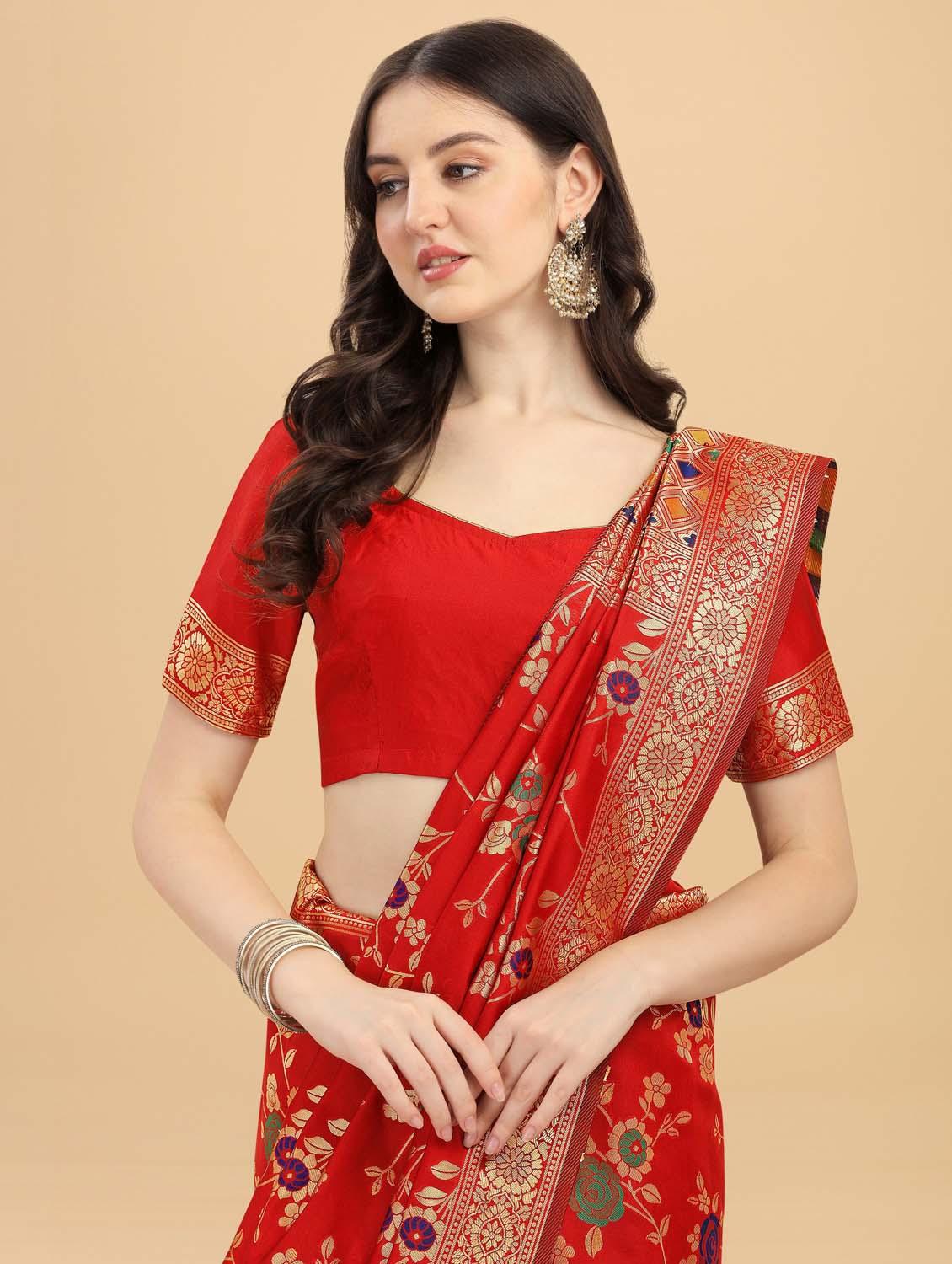 women's banarasi saree with blouse - 20175549 - Standard Image - 2