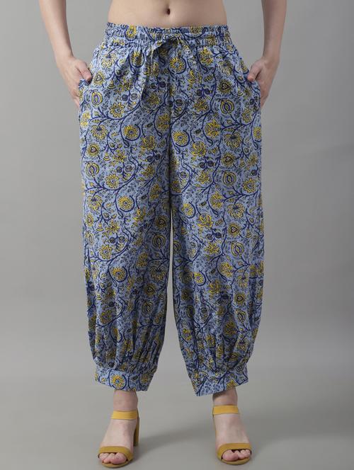 blue printed salwar with side pocket - 20178788 - Very Small Image - 1