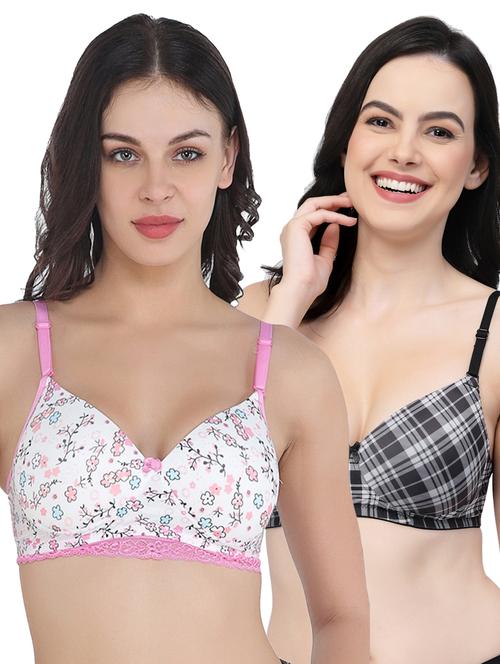 pack of 2 printed full coverage t-shirt bra - 20178905 - Very Small Image - 1