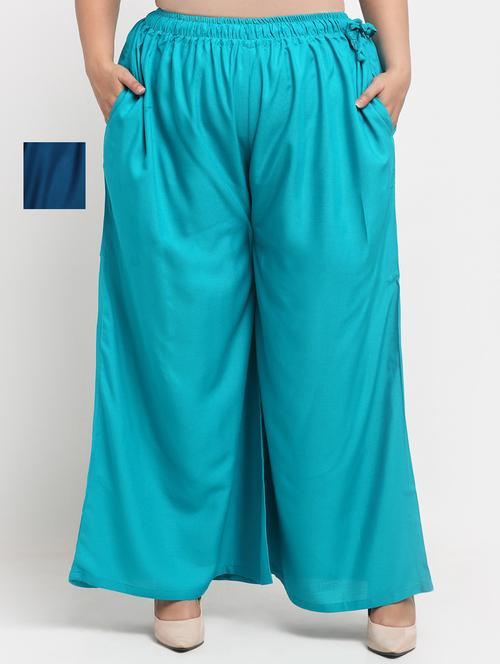 pack of 2 solid flared palazzo - 20179021 - Very Small Image - 1