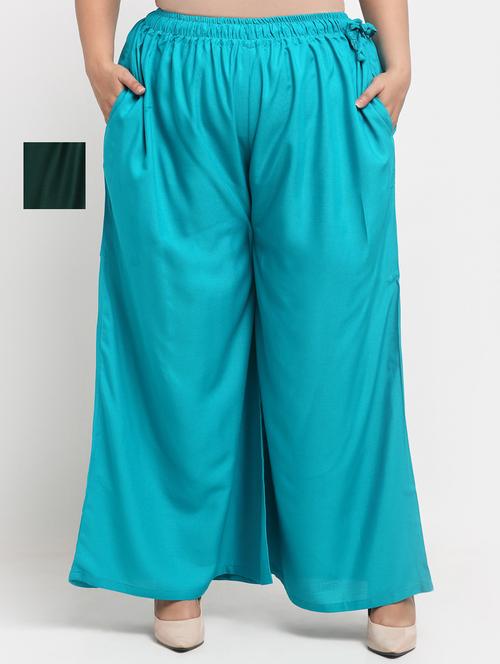 pack of 2 solid flared palazzo - 20179075 - Very Small Image - 1