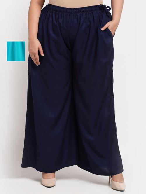 pack of 2 solid flared palazzo - 20179093 - Very Small Image - 1