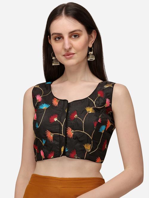 black embroidered stitched blouse - 20181986 - Very Small Image - 1