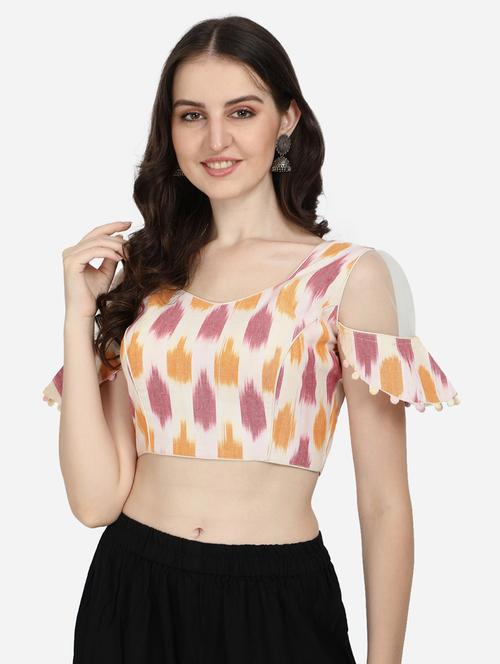 white printed stitched blouse - 20182020 - Very Small Image - 1