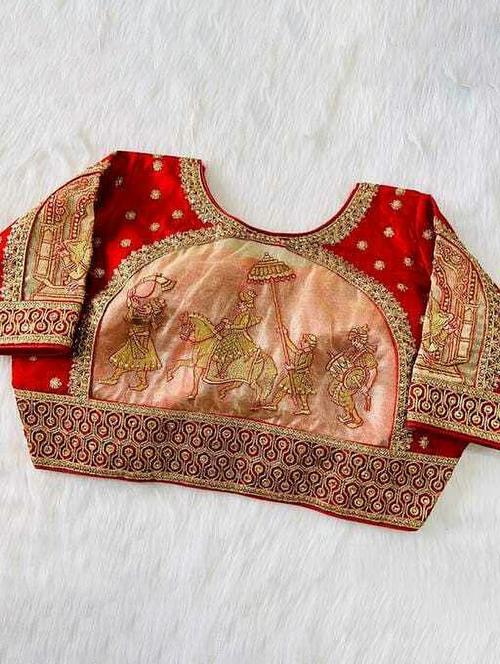 red embroidered blouse - 20182521 - Very Small Image - 1