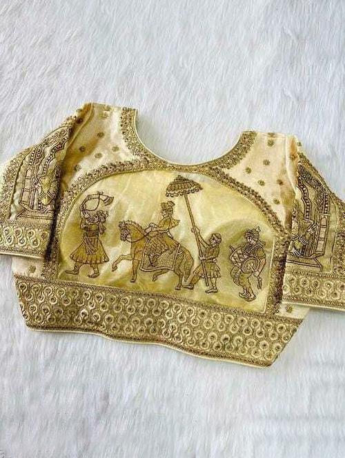 beige embroidered blouse - 20182524 - Very Small Image - 1