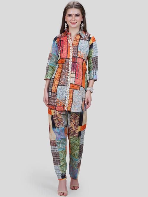 women multi color printed co-ord sets - 20183497 - Very Small Image - 1