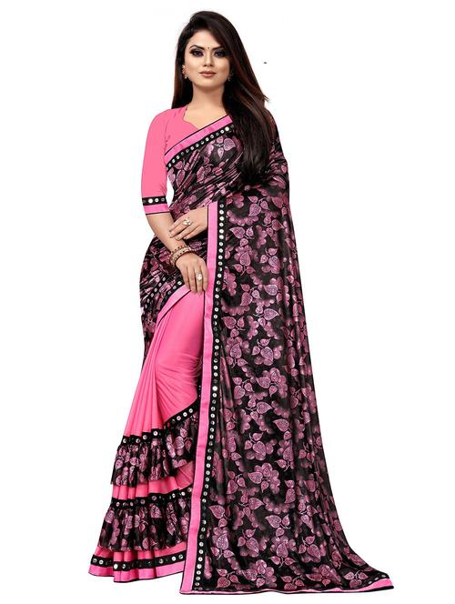women's self design pink colored saree with blouse - 20183697 - Very Small Image - 1