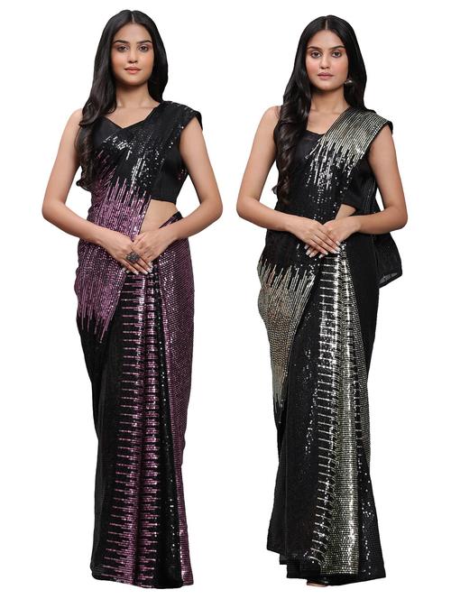 women's saree combo with blouse - 20183750 - Very Small Image - 1