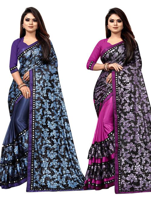 women's saree combo with blouse - 20183853 - Very Small Image - 1