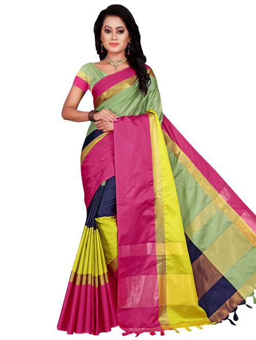 self design woven saree with blouse - 20184287 - Very Small Image - 1