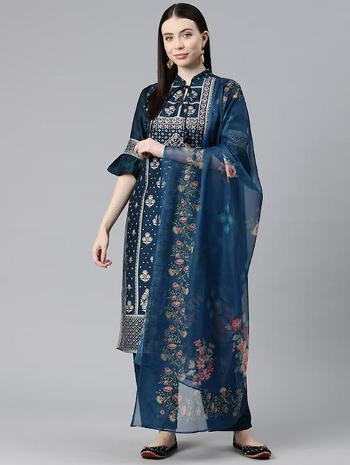 women printed kurta palazzo suit set - 20184775 - Very Small Image - 1