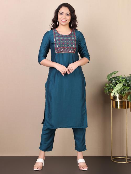 women kurta pant set - 20185031 - Very Small Image - 1
