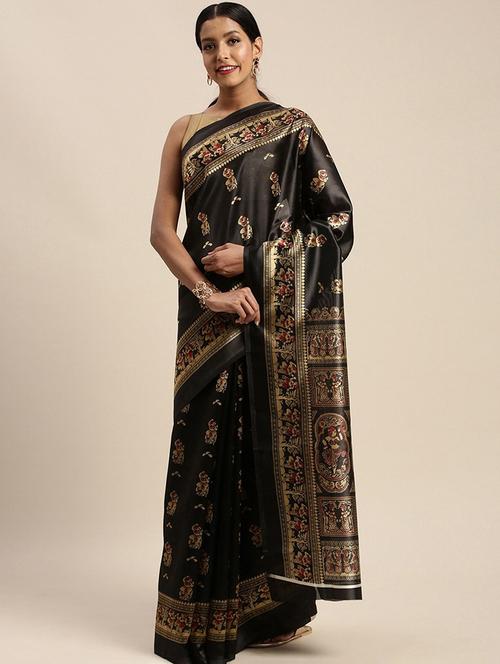 women black self design handloom saree with blouse - 20185696 - Very Small Image - 1