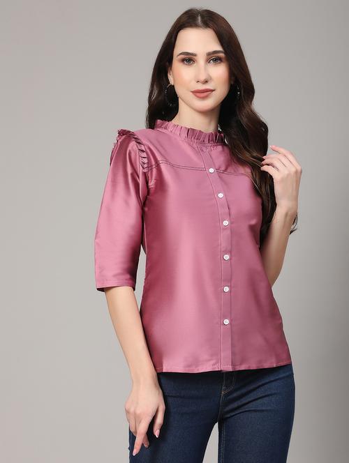 women's straight mock neck top - 20186205 - Very Small Image - 1