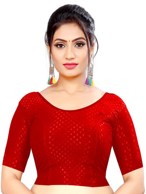 red round neck regular blouse - 20187880 - Very Small Image - 1