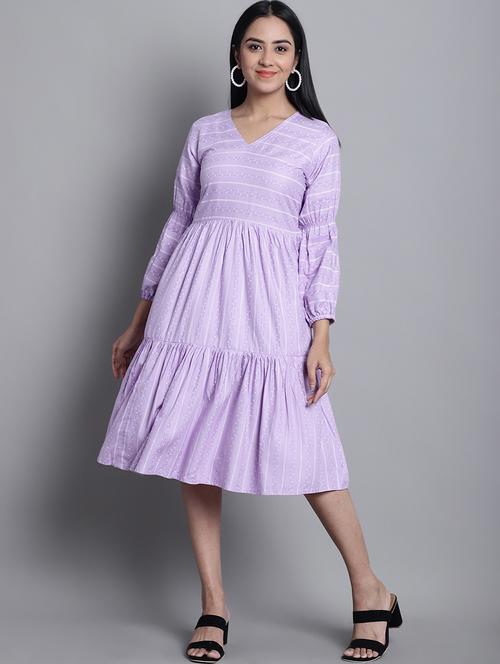 women's tiered dress striped dress - 20187960 - Very Small Image - 1