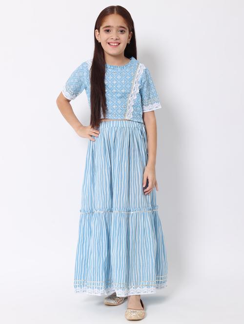 light blue printed lehenga choli - 20188096 - Very Small Image - 1