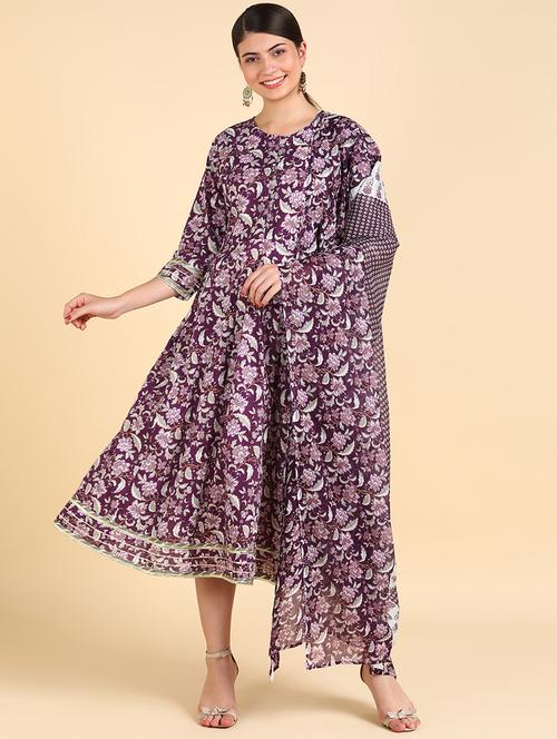 women three quarter sleeve kurta dupatta set - 20189893 - Very Small Image - 1