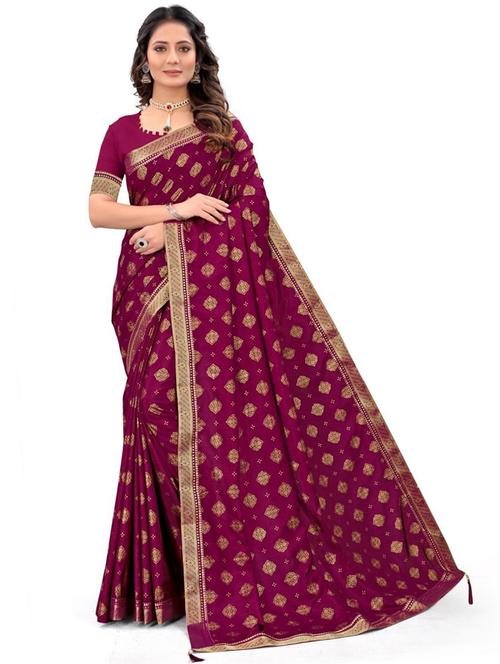 self design banarasi saree with blouse - 20193229 - Very Small Image - 1