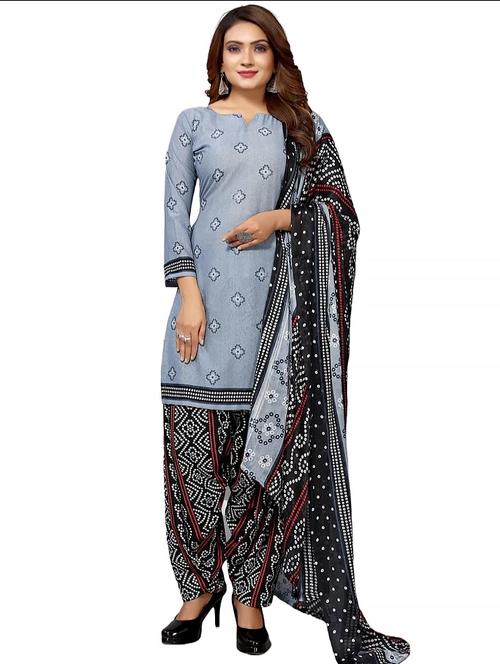 printed unstitched salwar suit set - 20193693 - Very Small Image - 1